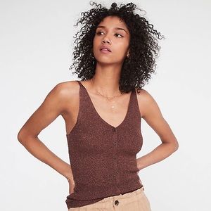 Lou & Grey Shimmer V-Neck Button Sweater Cami